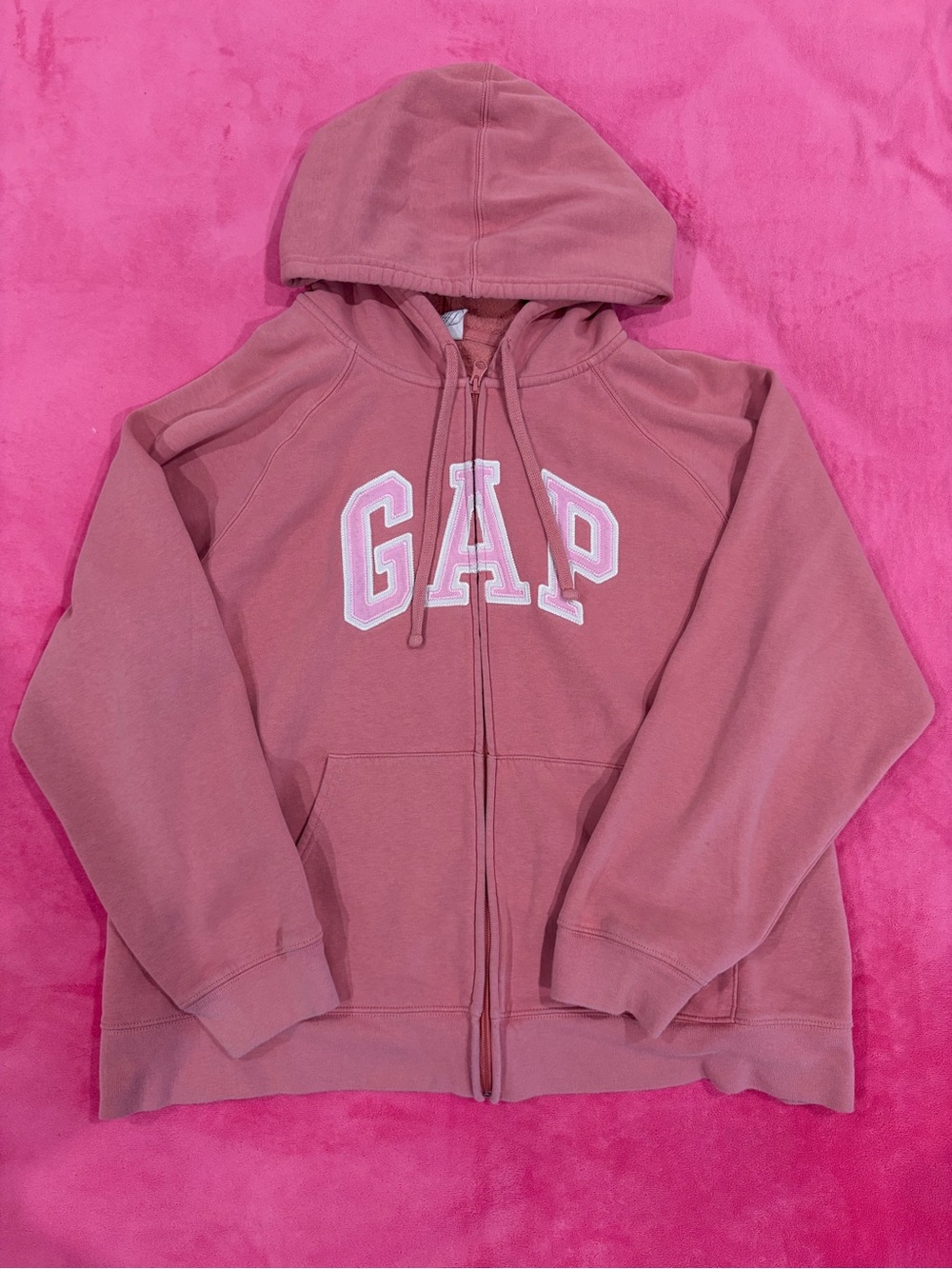 GAP Blush Pink Zip-up with Hoodie and Logo
